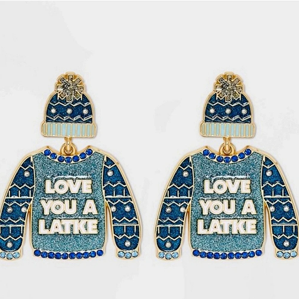 SUGARFIX by BaubleBar Love You a Latke Happy Hanukkah! Jewish Holiday Earrings